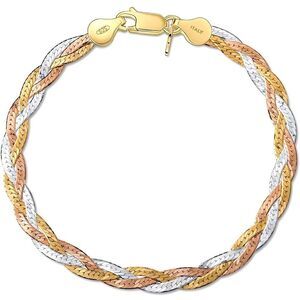 Tri Color Chain Herringbone Italian Bracelet with triple rope